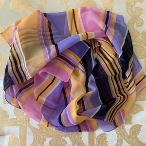 Silk Scarf Pink Purple Yellow